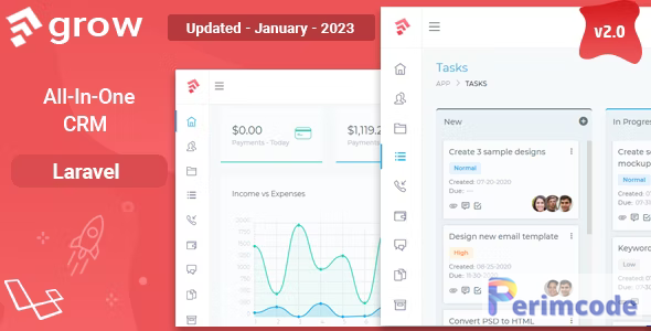 Grow CRM v2.0 – Laravel Project Management