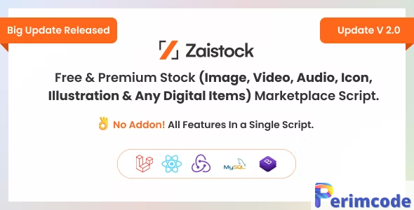 Zaistock v1.1 – Free & Premium Stock Photo, Video, Audio, Icon Illustration Script