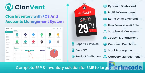 ClanVent V3.3 – Inventory with POS and Accounts Management System