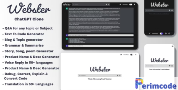 Webster - ChatGPT Clone Text to Code Q&A Blog Generator Grammar Summarise Translate SEO Page Builder