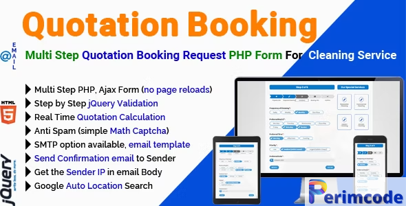 Quotation Booking v3.1.1 – Multi Step Quotation Booking Request PHP Form For Cleaning Service