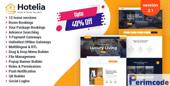 Hotelia v2.1 – Hotel Booking / Resort Booking Management Website