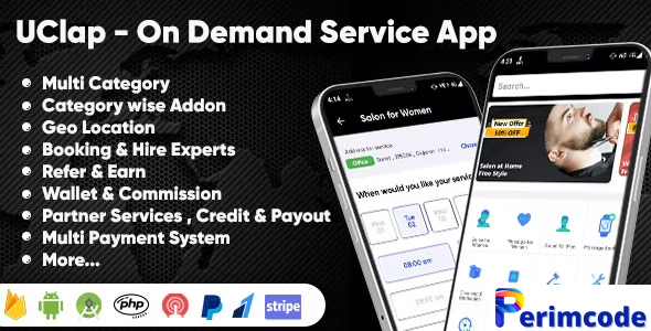 UClap v1.3 – On Demand Home Service App | UrbanClap Clone | Android App with Interactive Admin Panel