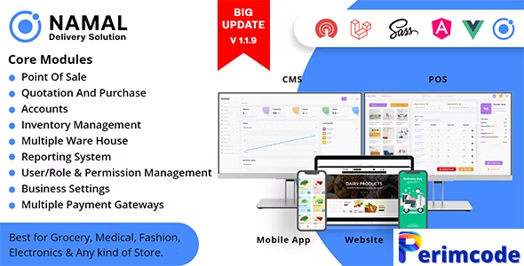 Namal v1.1.9 – 5 in 1 Ionic Delivery Solution with POS for Single & Multiple Location Business Brand