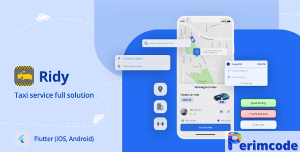 Ridy Flutter v2.3.3 – Full Taxi solution