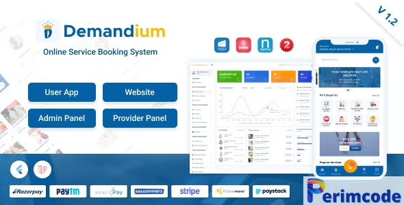 Demandium v1.2 – Multi Provider On Demand, Handyman, Home service App with admin panel – nulled