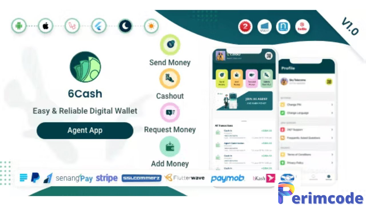 6Cash v3.0 – Digital Wallet Mobile App with Laravel Admin Panel – nulled