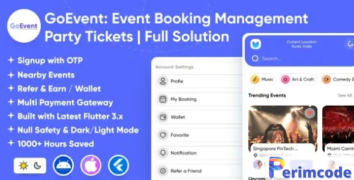 GoEvent v1.0 - Event Booking Management | Event Planner | Ticket Booking | Flutter Full Solution App