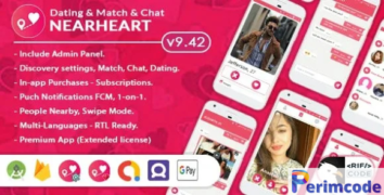 Nearheart v9.42 - Android Native Dating Tinder Clone App with Admin panel