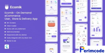 Ecomik v1.0 – Ecommerce Flutter App Template for User, Store and Delivery