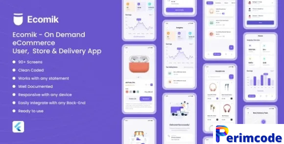 Ecomik v1.0 – Ecommerce Flutter App Template for User, Store and Delivery